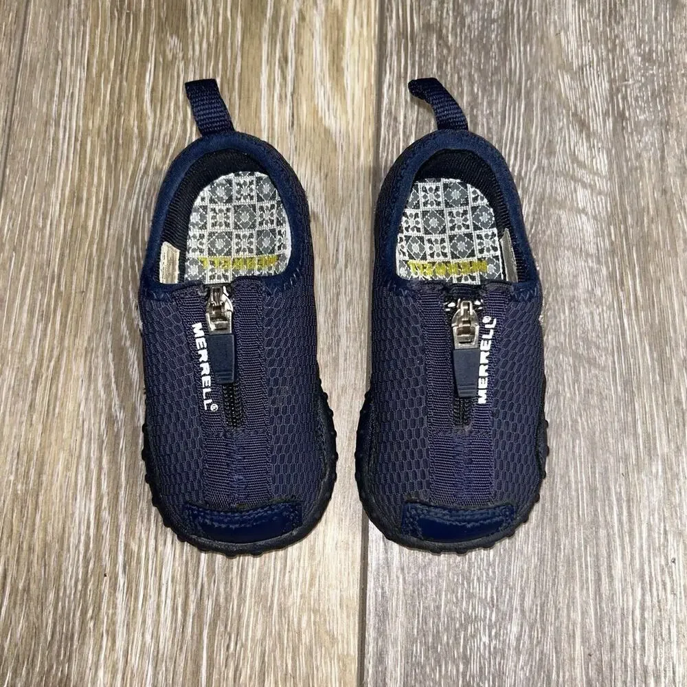 MERRELL Barrado Breeze Navy Blue Zip Up Shoes Toddler Infant Youth US Size 5